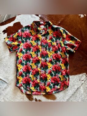 J.Crew Linen Floral Button Down Shirt Men’s Large Classic Fit